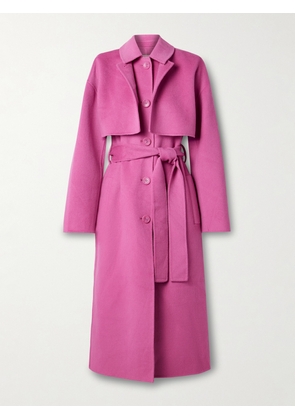 Ulla Johnson - Romi Belted Layered Wool-blend Felt Coat - Pink - x small,small,medium,large