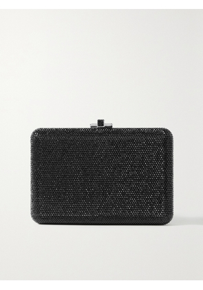 Judith Leiber Couture - Slim Slide Crystal-embellished Silver-tone Clutch - Black - One size