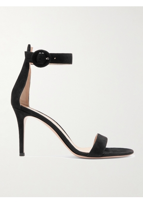 Gianvito Rossi - Portofino 85 Suede Sandals - Black - IT34,IT34.5,IT35,IT35.5,IT36,IT36.5,IT37,IT37.5,IT38,IT38.5,IT39,IT39.5,IT40,IT40.5,IT41,IT41.5,IT42