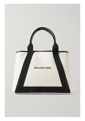 Balenciaga - Leather-trimmed Two-tone Canvas Tote - White - One size