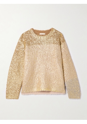 Ulla Johnson - Manet Brushed Coated Wool-blend Sweater - Gold - x small,small,medium,large,x large