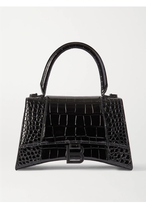 Balenciaga - Hourglass Small Croc-effect Leather Tote - Black - One size