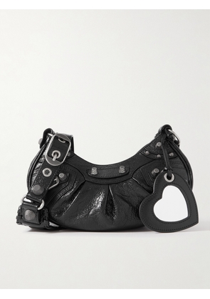 Balenciaga - Le Cagole Xs Studded Crinkled-leather Shoulder Bag - Black - One size