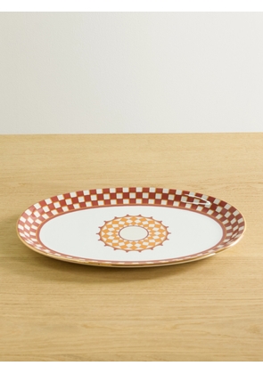 La DoubleJ - Gold-plated Porcelain Platter - Orange - One size