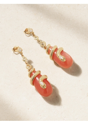 Jacquie Aiche - 14-karat Gold, Moonstone And Diamond Earrings - One size