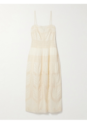 Zimmermann - Acacia Lace-trimmed Cotton-voile Maxi Dress - Cream - 00,1,2,3,4
