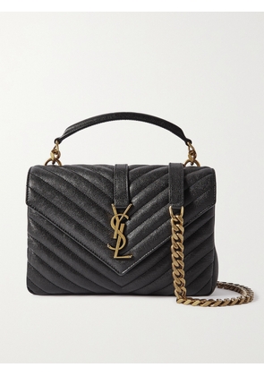 SAINT LAURENT - College Medium Quilted Leather Tote - Black - One size