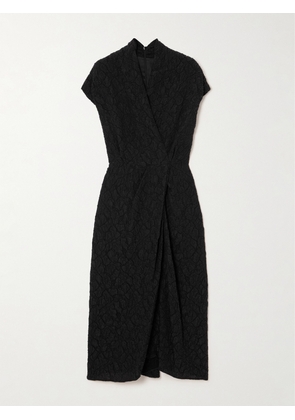 Dries Van Noten - Wrap-effect Cloqué Midi Dress - Black - FR 34,FR 36,FR 38,FR 40,FR 42,FR 44
