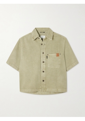 Haikure - Olive Denim Shirt - Green - x small,small,medium,large,x large