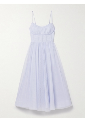 Zimmermann - Pleated Tulle Midi Dress - Blue - 00,1,2,3,4