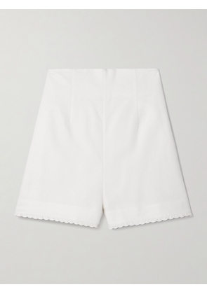Zimmermann - Maxine Crochet-trimmed Textured-cotton Shorts - White - 00,1,2,3,4