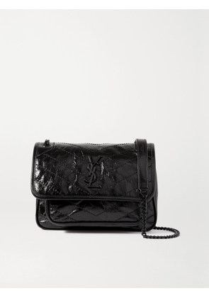 SAINT LAURENT - Niki Baby Quilted Crinkled-leather Shoulder Bag - Black - One size