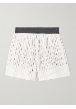 Brunello Cucinelli - Open-knit Cotton Shorts - White - xx small,x small,small,medium,large,x large,xx large