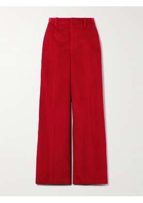 Brunello Cucinelli - Cotton-corduroy Wide-leg Pants - Red - IT36,IT38,IT40,IT42,IT44,IT46,IT48,IT50