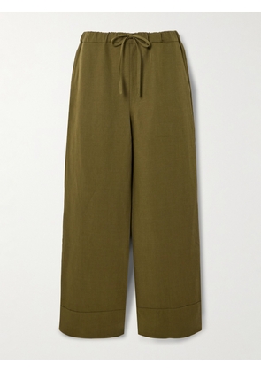 NET-A-PORTER For The King’s Foundation - Linen And Tencel™ Lyocell-blend Straight-leg Pants - Green - UK 6,UK 8,UK 10,UK 12,UK 14,UK 16,UK 18
