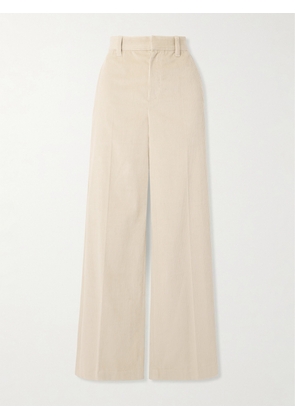 Brunello Cucinelli - Cotton-corduroy Wide-leg Pants - Ivory - IT38,IT40,IT42,IT44,IT46