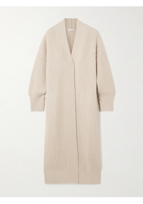 Brunello Cucinelli - Ribbed Wool, Cashmere And Silk-blend Cardigan - Neutrals - xx small,x small,small,medium,large,x large