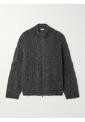 Brunello Cucinelli - Open And Cable-knit Alpaca-blend Cardigan - Gray - xx small,x small,small,medium,large,x large