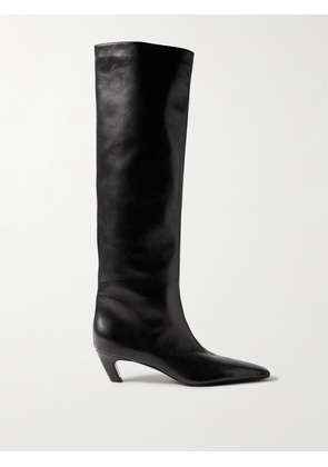 KHAITE - Davis Leather Knee Boots - Black - IT36,IT36.5,IT37,IT37.5,IT38,IT38.5,IT39,IT39.5,IT40,IT40.5,IT41,IT41.5