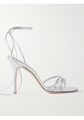 Manolo Blahnik - Leva 105 Metallic Leather Sandals - Silver - IT36,IT36.5,IT37,IT37.5,IT38,IT38.5,IT39,IT39.5,IT40,IT40.5,IT41,IT41.5,IT42,IT43