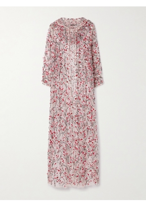 BERNADETTE - Christelle Hooded Embellished Tulle Cape - Pink - FR 34,FR 36,FR 38,FR 40