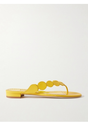 Manolo Blahnik - Nour Leather Sandals - Yellow - IT36,IT37,IT37.5,IT38,IT38.5,IT39,IT39.5,IT40,IT41,IT41.5,IT42