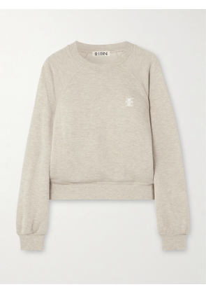 ÉTERNE - Embroidered Cotton-blend Jersey Sweatshirt - Cream - x small,small,medium,large,x large