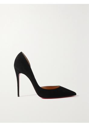 Christian Louboutin - Iriza 100 Suede Point-toe Pumps - Black - IT34,IT34.5,IT35,IT35.5,IT36,IT36.5,IT37,IT37.5,IT38,IT38.5,IT39,IT39.5,IT40,IT40.5,IT41,IT41.5,IT42,IT43