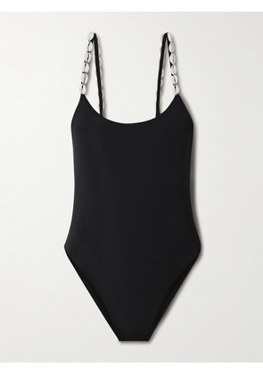 Sara Cristina - Ocean Embellished Stretch-econyl® Swimsuit - Black - small,medium,large,x large