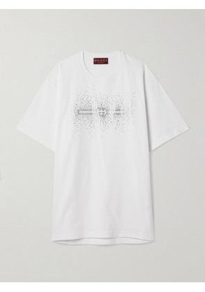 Gucci - Crystal-embellished Cotton-jersey T-shirt - White - XXS,XS,S,M,L,XL,XXL