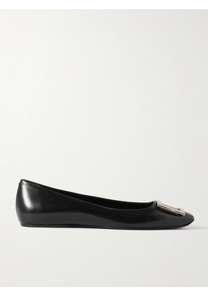 Roger Vivier - Trompette Bellerine Glossed-leather Ballet Flats - Black - IT34,IT34.5,IT35,IT35.5,IT36,IT36.5,IT37,IT37.5,IT38,IT38.5,IT39,IT39.5,IT40,IT40.5,IT41,IT41.5,IT42