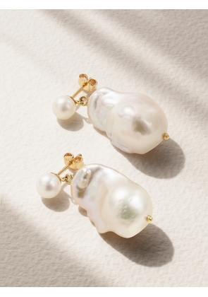 Mateo - Duality 14-karat Gold Pearl Earrings - One size