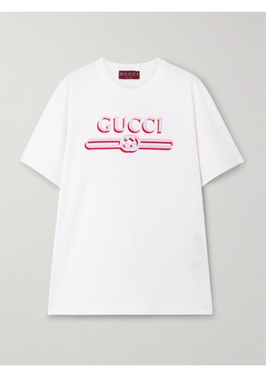 Gucci - Printed Cotton-jersey T-shirt - White - XXS,XS,S,M,L,XL,XXL