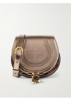 Chloé - Marcie Metallic Crinkled-leather Shoulder Bag - One size