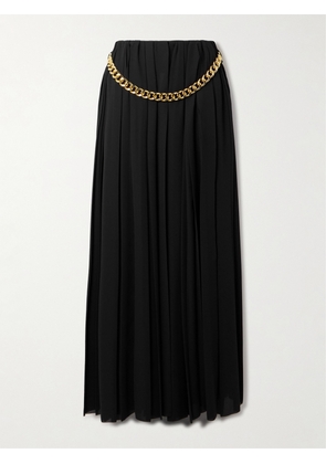 Balenciaga - Chain-embellished Pleated Crepe Maxi Skirt - Black - FR 36,FR 38,FR 40