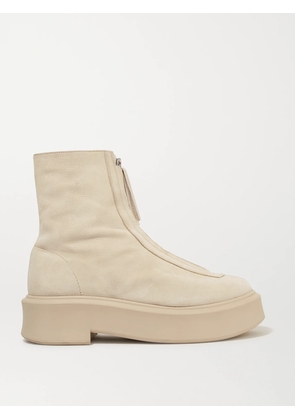 The Row - Textured-nubuck Platform Ankle Boots - Neutrals - IT35,IT35.5,IT36,IT36.5,IT37,IT37.5,IT38,IT38.5,IT39,IT39.5,IT40,IT40.5,IT41,IT41.5,IT42