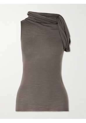 Rick Owens - Maglia Asymmetric Wool Top - Brown - x small,small,medium,large,x large,xx large