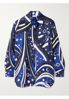 PUCCI - Printed Silk-twill Shirt - Blue - x small,small,medium,large
