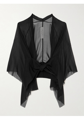 Rick Owens - Asymmetric Silk-chiffon Jacket - Black - IT38,IT40,IT42,IT44,IT46,IT48