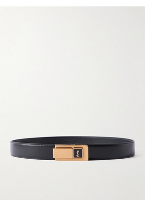 SAINT LAURENT - Cassandre Leather Belt - Black - 70,75,80,85,90,95