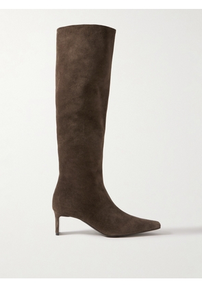 KHAITE - Ona Suede Knee Boots - Brown - IT36,IT36.5,IT37,IT37.5,IT38,IT38.5,IT39,IT39.5,IT40,IT40.5,IT41