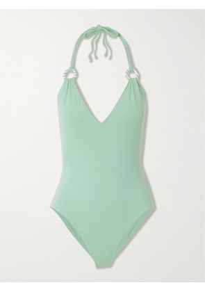 Marysia - Doheny Embellished Halterneck Swimsuit - Green - x small,small,medium,large,x large,xx large