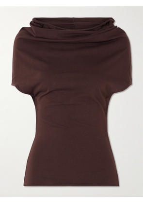 Rick Owens - Draped Cotton-jersey T-shirt - Brown - IT38,IT40,IT42,IT44,IT46,IT48