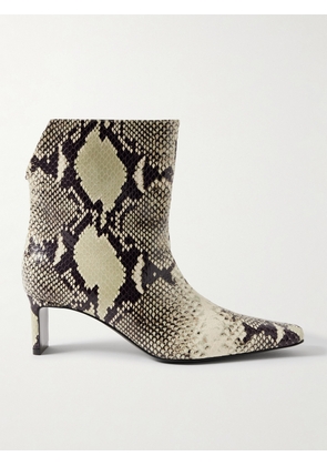 KHAITE - Ona Snake-effect Leather Ankle Boots - Animal print - IT36,IT36.5,IT37,IT37.5,IT38,IT38.5,IT39,IT39.5,IT40,IT40.5,IT41