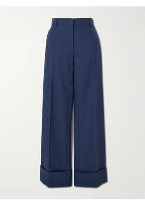 Valentino Garavani - Wool-twill Wide-leg Pants - Blue - IT36,IT38,IT40,IT42,IT44,IT46,IT48,IT50