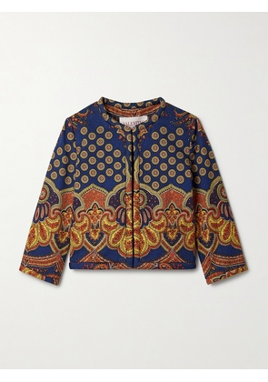 Valentino Garavani - Printed Cotton-twill Jacket - Blue - IT36,IT38,IT40,IT42,IT44,IT46,IT48,IT50