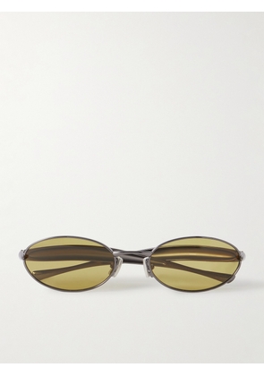 BOTTEGA VENETA EYEWEAR - Sardine Oval-frame Gunmetal-tone Sunglasses - Silver - One size