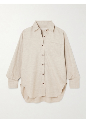 Maria McManus - Oversized Cotton And Wool-blend Flannel Shirt - Neutrals - x small,small,medium,large
