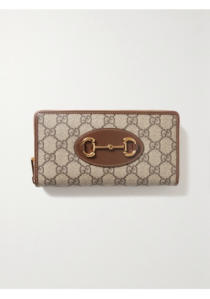 Gucci - Horsebit 1955 Leather-trimmed Printed Coated-canvas Wallet - Brown - One size