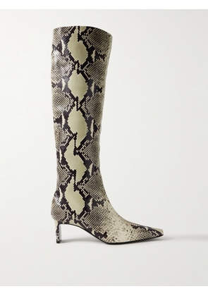 KHAITE - Ona Snake-print Leather Knee Boots - Animal print - IT36,IT36.5,IT37,IT37.5,IT38,IT38.5,IT39,IT39.5,IT40,IT40.5,IT41